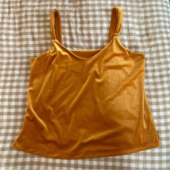Old Navy Orange Velvet Camisole Top Women's Medium - Picture 3 of 5
